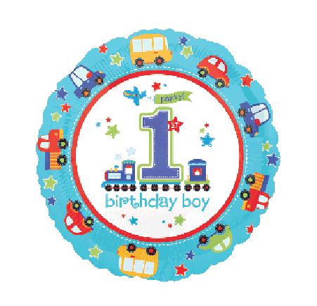 新美国蓝色轿车公交车卡车或者1周岁男孩品质圆形铝箔飘空氦气球