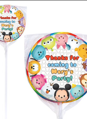 Q版迪士尼tsum公仔头卡哇伊派对女孩生日创意伴手礼彩虹棒棒糖