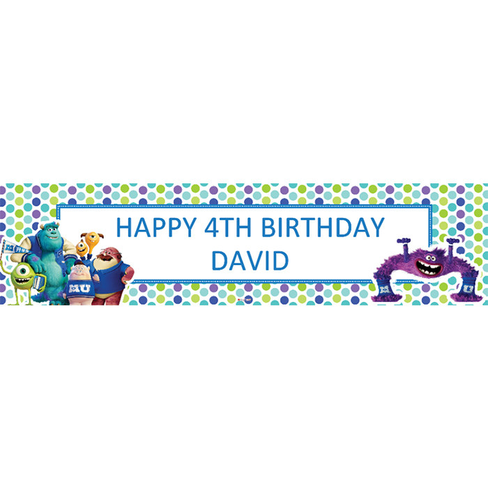 新款怪兽大学横幅条幅吊饰墙贴生日会活动装饰定制卡通背景布置