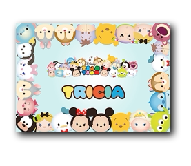 Q版迪士尼tsum公仔头卡哇伊派对餐垫硬塑垫板写字板个性生日简装