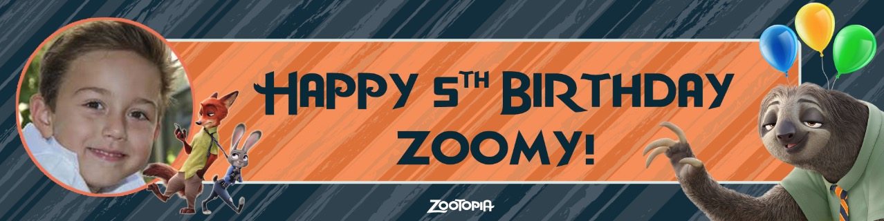 疯狂狐兔动物城横幅条幅吊饰墙贴生日会活动装饰定制卡通背景布置