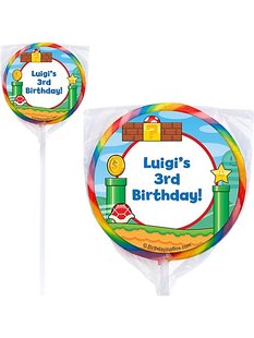 马里奥任天堂超级玛丽甜品装饰主题帖糖果个性化的彩虹波板棒棒糖