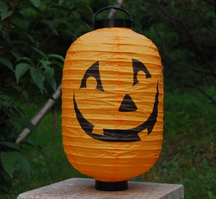 网红万圣节精致日式冬瓜形南瓜杰克灯可发光折叠灯笼带灯泡装电池