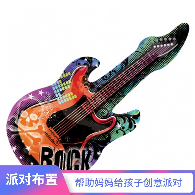 美国Anagram大号摇滚吉他电吉他音乐达人造型铝箔飘空氦气球