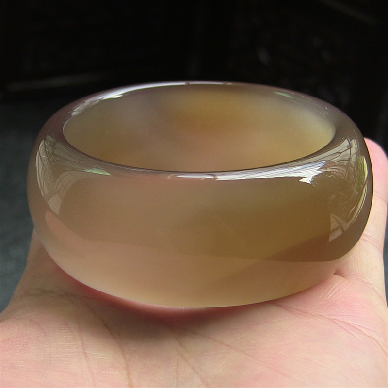 天然巴西玛瑙手镯/特宽加厚/原色无优化/水润通透蜜糖色玉髓1716