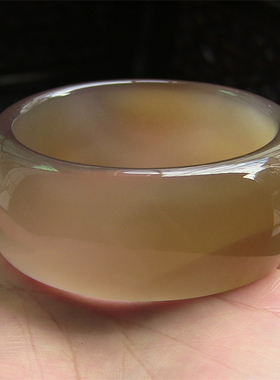 天然巴西玛瑙手镯/特宽加厚/原色无优化/水润通透蜜糖色玉髓1716