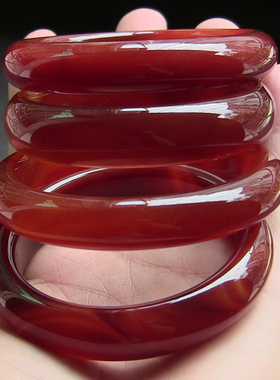 天然巴西红玛瑙手镯红玉髓