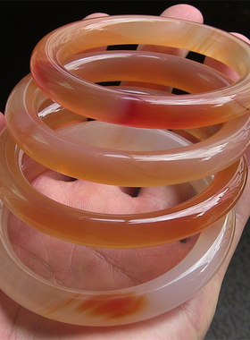 天然巴西玛瑙手镯/复古圆条/水润通透玉髓/送礼佳品No:150