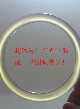 天然巴西玛瑙手镯/复古圆条/原色无忧化/高冰透强荧光玉髓2100