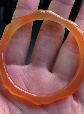 天然巴西玛瑙手镯竹节玉髓