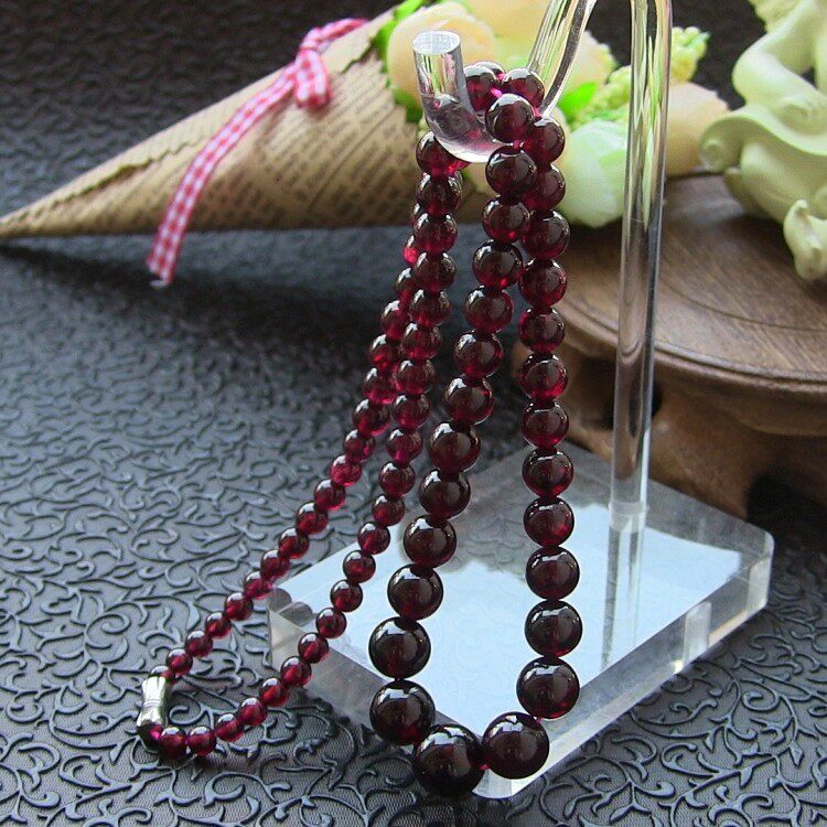 天然巴西进口项链塔链 酒红石榴石 项链塔链 女人之石