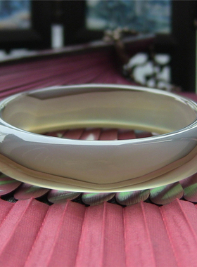 天然巴西原色无优化纹理玛瑙手镯