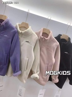 MDG.KIDS2025冬款摇粒绒立领拉链外套男女童校服神器保暖加绒1071