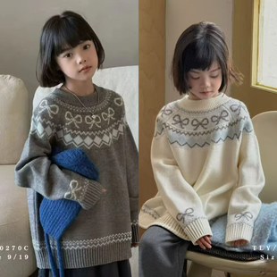 童乐鱼2025冬季新款儿童毛衣女童水貂绒百搭针织衫上衣洋气潮0270