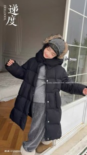 木瓜汁递度2025冬款儿童羽绒服90白鸭绒女童中长款保暖外套542014