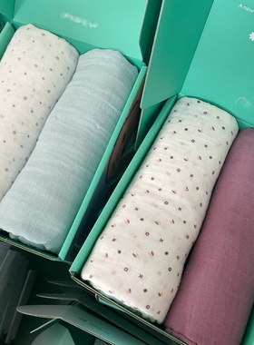 有ji棉muslin纯棉双层纱薄款宝宝包被盖被包巾浴巾婴儿柔软透气