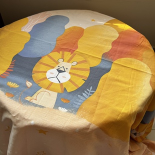 大pai纯棉磨毛床单床笠被套微瑕 卡通小狮子 包邮