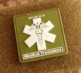 RESCUER-拯救者 医疗章/标 胸章/魔术贴章 泥色 正品