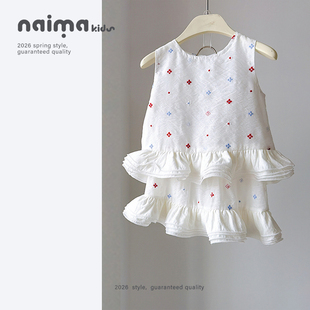 女童夏装套装2026新款韩版洋气夏季中大儿童装女孩时髦背心两件套