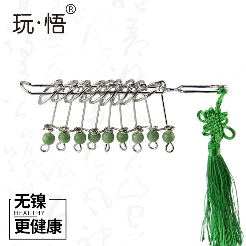 老电话博物馆文创玩悟益智玩具成人儿童五连环无镍电镀礼品九连环