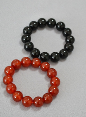 14mm黑红玛瑙大颗弹力手链