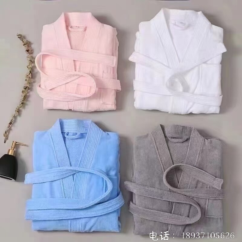 酒店纯棉浴袍吸水速干浴巾情侣男女四季通用全棉浴衣长款定制logo