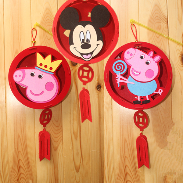 春节新年学校儿童卡通手提音乐灯笼小孩DIY手工制作材料包花灯