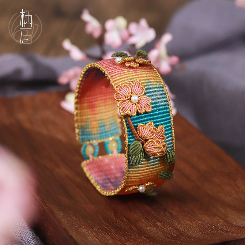 栖石原创诗情画意系列云裳惊鸿中国风首饰 diy手工编织教程材料包