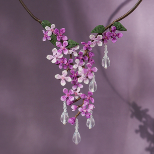 栖石原创初级编绳教程花染集丁香结项链饰品手工编绳首饰