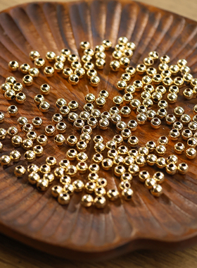 栖石原创 macrame14K包金珠DIY配件圆光珠手链隔珠项链定位散珠