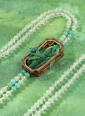 栖石原创中级编绳教程青翠雅竹编绳手链项链新中式饰品手工编绳首