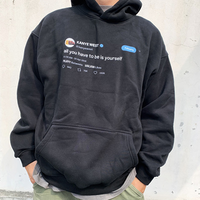 Kanye态度原创oversize连帽衫