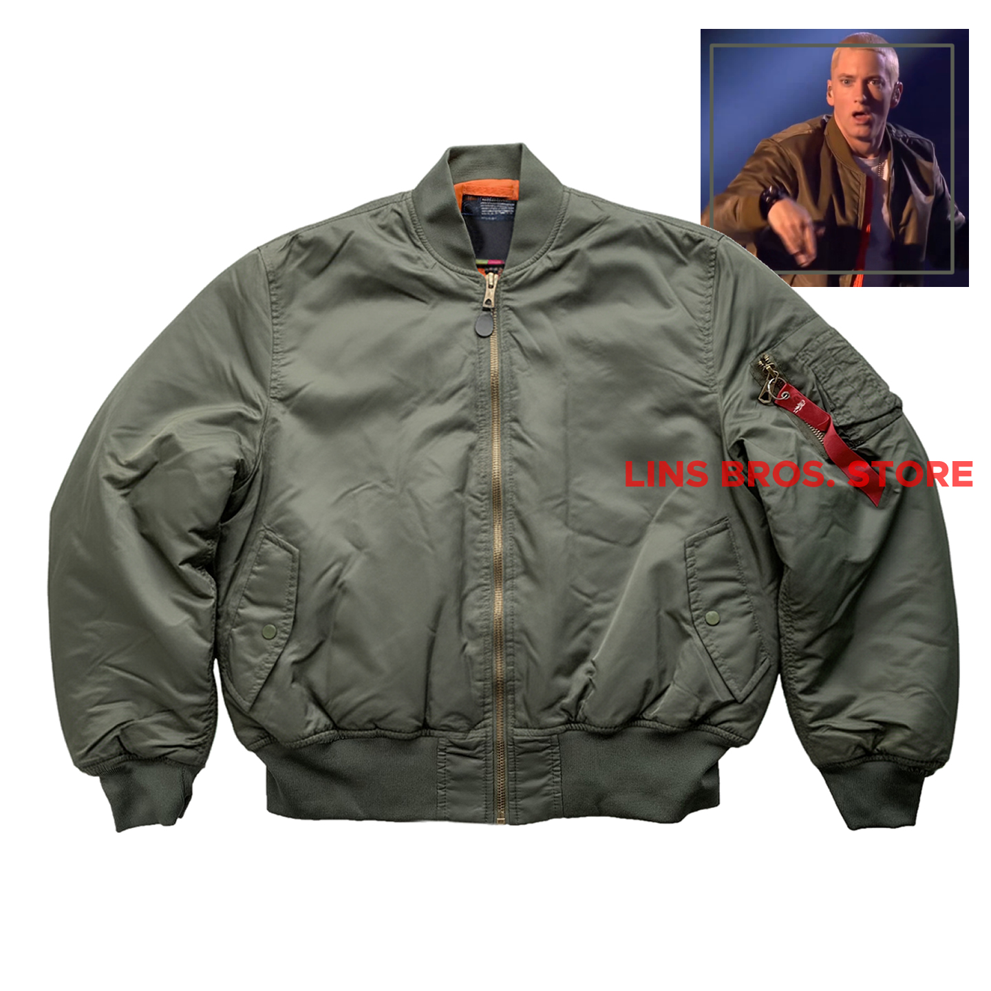 Eminem风格飞行员夹克 bomber外套秋冬厚实美式MA1防水阿姆周边