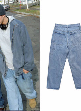 EMINEM 8MILE同款牛仔裤阿姆八英里复古HIPHOP OLDSCHOOL嘻哈LINS