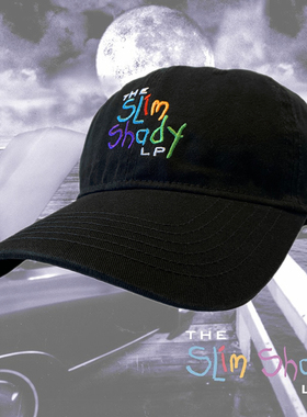 高品质Eminem洗水彩色绣花Slim Shady鸭舌棒球帽子阿姆纯棉周边