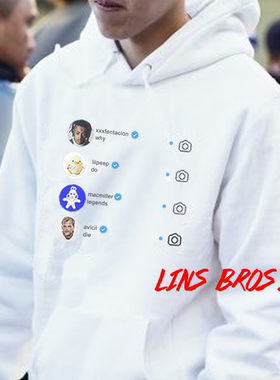手慢无XXXTentacion Mac Lil Peep 白色INS同款卫衣男女连帽衫潮