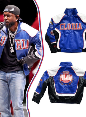 正确版本Kendrick Lamar超级碗皮衣机车服夹克pglang喇嘛衣服外套