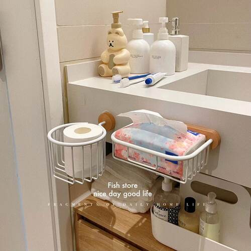 原木纸巾架浴室洗面巾卷纸免打