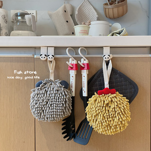 可爱卡通动物雪尼尔吸水擦手巾挂式 store 儿童擦手球毛巾 Fish