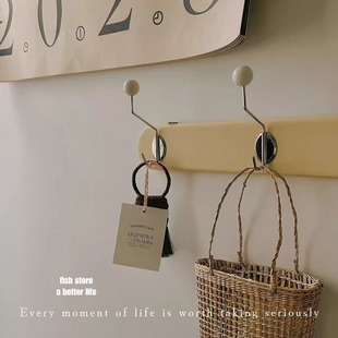 榉木实木复古壁挂打孔挂钩民宿装 store 饰衣帽包包收纳架 Fish