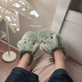 Fish 棉拖鞋 store 加厚保暖居家鞋 防滑情侣款 秋冬兔兔小熊拖鞋