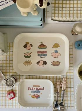 *Fish store*韩风ins可爱手绘卡通密胺托盘水果瓜子盘杂物盘