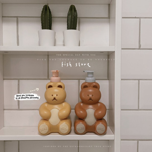 可爱小熊洗手液分装 store 瓶起泡瓶沐浴露按压瓶慕斯瓶 Fish