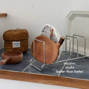 maanw 加粗304不锈钢草帽碟沥水架子台面大碟收纳置物架菜板架