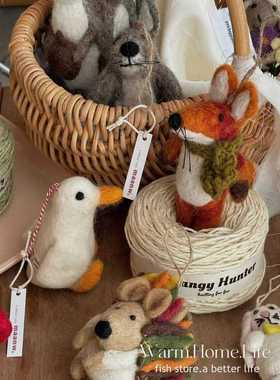 *Fish store*尼泊尔手工戳戳羊毛毡挂件动物玩偶小布挂饰包包挂件