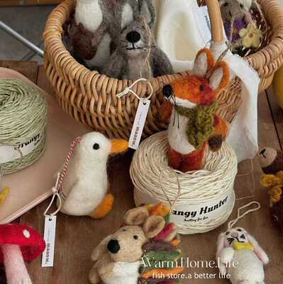 尼泊尔手工羊毛毡挂件动物玩偶