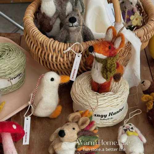 尼泊尔手工羊毛毡挂件动物玩偶