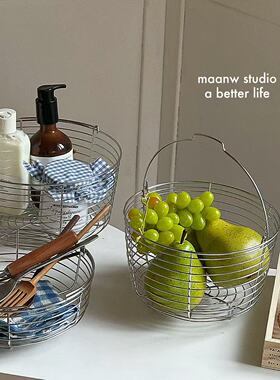 *Fish store*304不锈钢收纳篮水果篮子沥水焯水蔬菜篮餐具整理筐