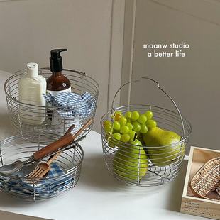 304不锈钢收纳篮水果篮子沥水焯水蔬菜篮餐具整理筐 store Fish