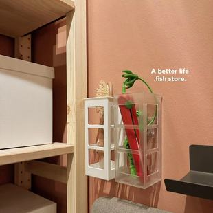 卷发棒梳子美发棒收纳盒免打孔墙面置物盒 store Fish